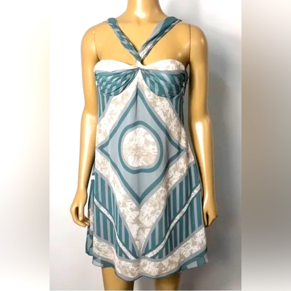 BCBGirls Bandeau Halter Neckline Printed Dress